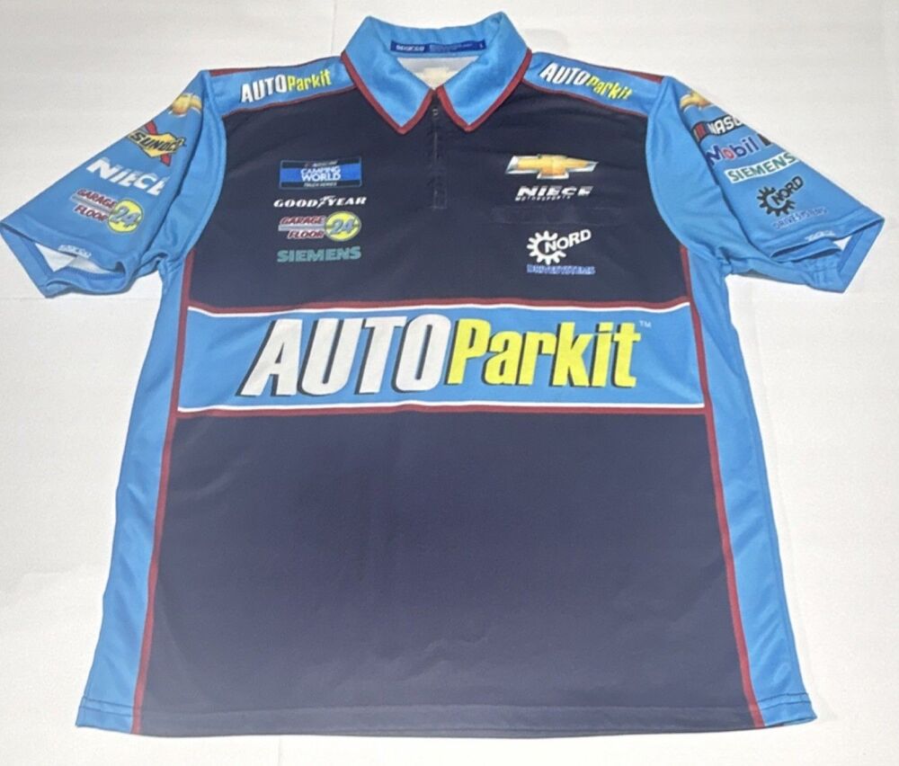 Sparco NASCAR Auto Parkit Motorsports Polo Shirt Short Sleeve Blue/Navy L